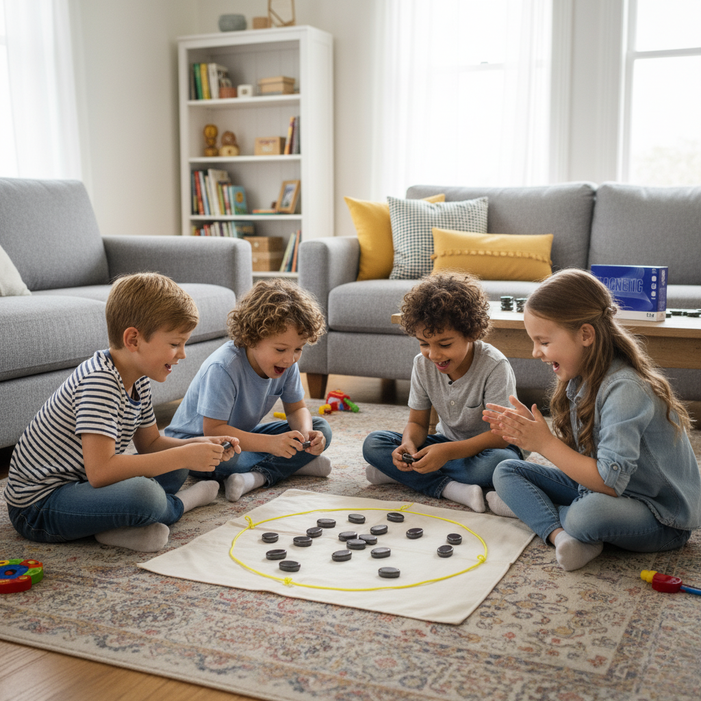 Mag Bitwa - gra magnetyczna dla dzieci i dorosłych, zestaw 30 magnesów (2–4 graczy)