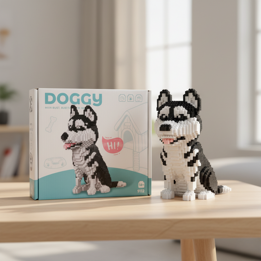 DOGGY - Klocki do układania, piesek Husky (ograniczona ilość!_