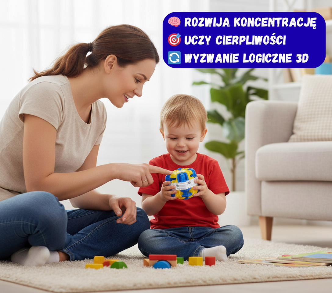 Kostka Skupienia 3D - kreatywna kostka z labiryntem