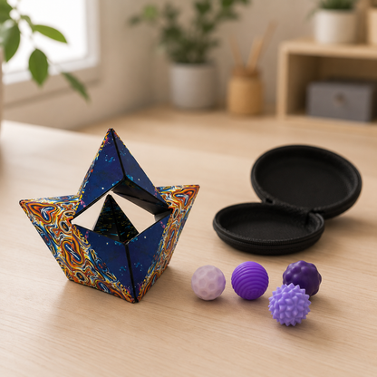 SENSORKI- Kulki Magnetyczne Sensoryczne. 4 sztuki + etui